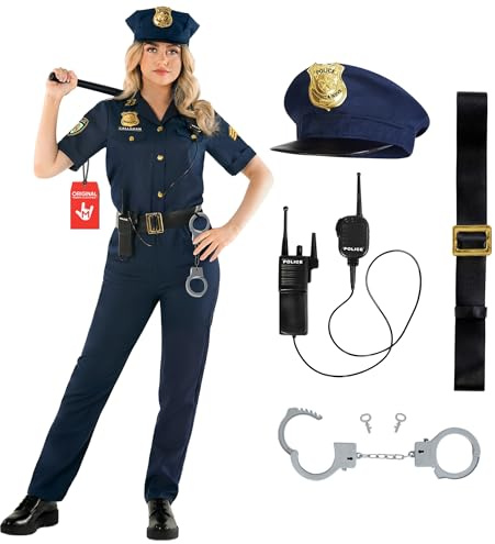 Morph Costumes Costume Poliziotta Donna - Vestito per Halloween e Carnevale, Abito Poliziotta per Feste e Party., XL