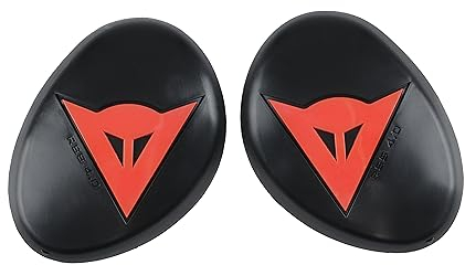 Dainese - Knee Slider Rss 4.0, Saponetta Ginocchio per Moto, Ricambio Protezione Ginocchio Moto, Unisex, Nero/Rosso Fluo, N