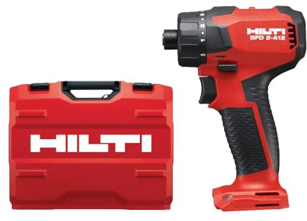 Hilti SFD 2-A12 Cordless Screwdriver, Subcompact (127 mm Long), Lightweight (0.666kg), 1/4 Hex Drill Driver, 1600 RPM, 34Nm Torque, Brushless, 12V, Bare Tool with Case Included (2200051)