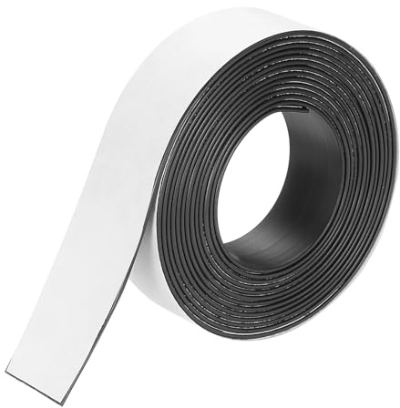 QUARKZMAN Magnetisk tejp 9,8 fot x 1 3/16 tum bredd x 3/32 tum tjocklek självhäftande magnettejp för kylskåp och gör-det-själv-arbete