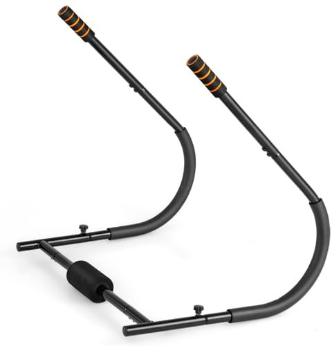 GOPLUS Bauchmuskeltrainer, AB Roller Bauchtrainer mit gepolsterter Nackenstütze & Griff, Sit Up Trainingsgerät klappbar aus Metall, Fitnessgerät für Zuhause Fitnessstudio Büro (Schwarz)