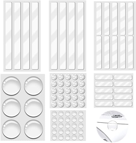84 Pièces Tampon Autocollant Transparent Butoir, Butées de Protection en Caoutchouc Anti-Choc Anti-Bruit, Patin Silicone Transparent, Amortisseurs Autoadhésifs Tampon pour Porte Tiroirs Armoire