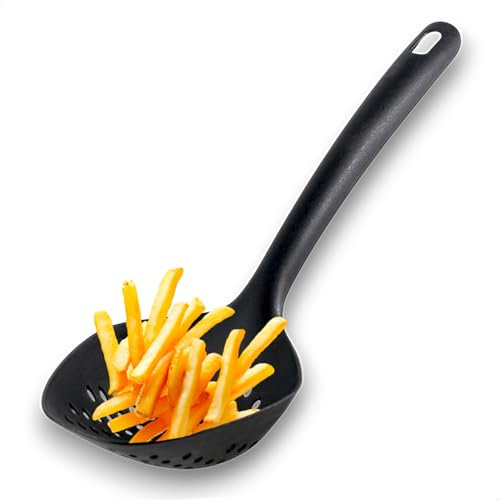 Kerafactum Paletta per patatine fritte forata | Cazzuola anche come paletta per frittura, colapasta e verdure, spatola per schiuma resistente al calore, senza BPA, per uso alimentare, gastronomia e