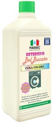 MARBEC DETERSIVO BelBucato CuraColore 1LT Detersivo liquido concentrato per bucato a mano e in lavatrice. Si prende cura dei tuoi capi colorati