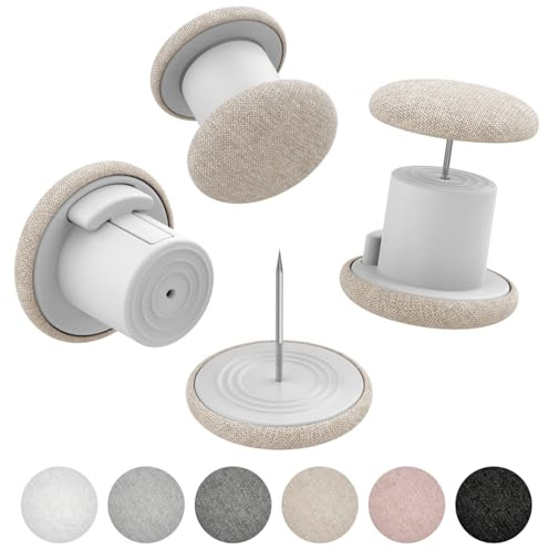 MAICOBI Duvet Pins and Clips – Double-Sided Fasteners to Secure Comforter in Cover, Soft Linen Duvet Cover Clips for Quilts, Cushions, and More (6, Light Brown)