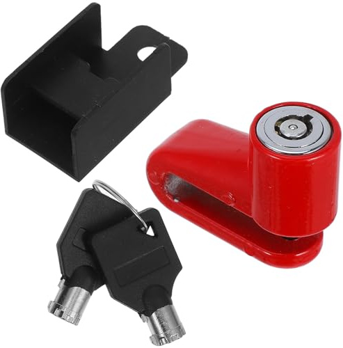 YOSADIER Candado Función Presionar para Bloquear Antirrobo de Freno de Disco de Acero Aleado Rojo para Bicicleta y Motocicleta Adecuado para Seguridad en Ciclismo y Moto