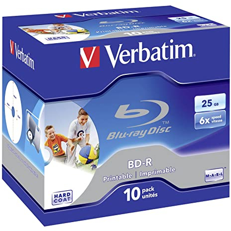 Verbatim BD-R SL 25GB 6X Printable 10pk - BD-RE vírgenes (6X, Caja de Joyas)