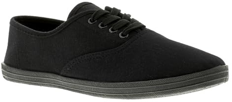 Platino Monster Damen Leinen Material Leinenschuhe Schwarz - Schwarz, 40