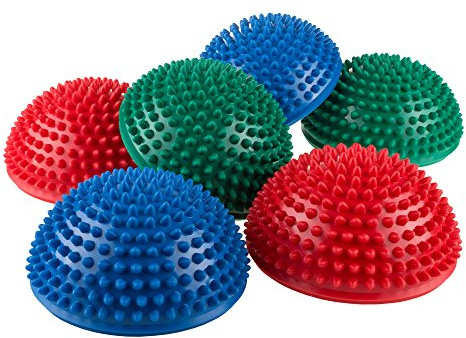 HEY! PLAY! Balance Pods- Hedgehog Style Balancing and Stability Half Dome Stepping Stones for Exercise- Set of 6 for Kids and Adults