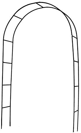 Defacto Rosenbogen aus Metall in Schwarz 240 x 38 x 140 cm (HxTxB), Torbogen, Rankbogen Rosen, Wetterfeste Rankhilfe mit Verzierung, rosenspalier, Rostfrei, für Garten D08