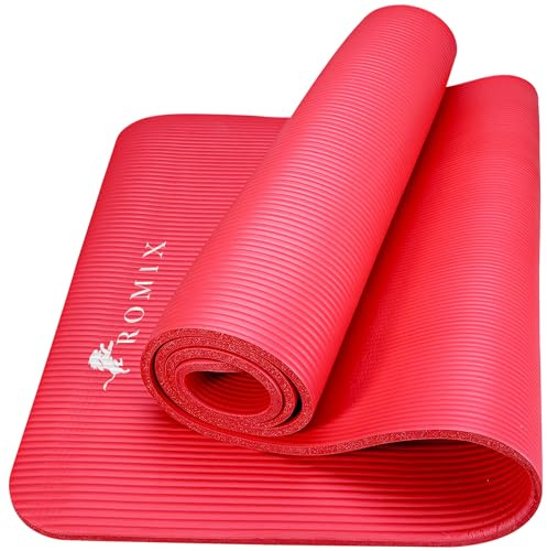 ROMIX Tapis Yoga 15mm Epais Antidérapant Tapis de Sport avec Sac de Transport et Sangle, Premium Non Toxique Yoga Mat- de Sol Parfait pour Entraînement Maison, Gym Pilates Sport et Voyage - 180 x 60cm