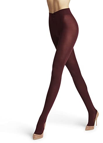 FALKE dam Strumpbyxor Softmerino W Ti ull bomull tjock enfärgat 1 styck, Röd Barolo 8596, 48-50