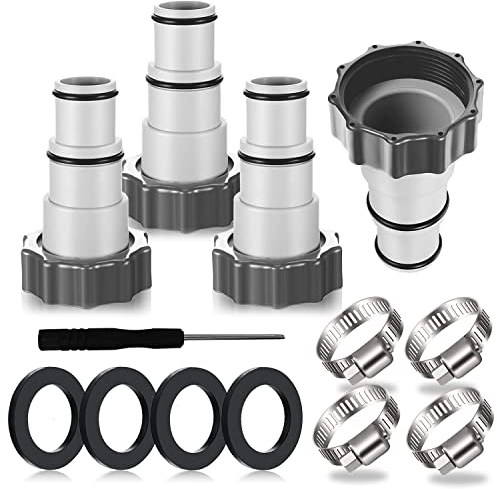 4PCS Poolschlauch Adapter,Pool Adapter,Adapter für Intex Pool,Schlauchadapter Pool,Schlauchadapter für Pumpe,Anschluss Für Ø 32 Und 38 Mm Pool-Schlauch