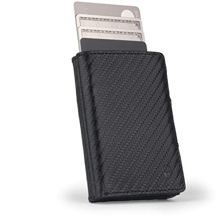 DONBOLSO Wallet Slim mit Flipcase I Leder Geldbeutel mit RFID Schutz I Schmale Geldbörse für bis zu 10 Karten I Mini Portemonnaie für Herren und Damen ohne Münzfach