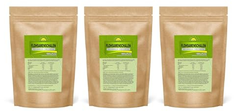 Flohsamenschalen (in Deutschland abgefüllte Premiumqualität, 100% naturrein), 3 kg (3 Beutel à 1 kg), fein gemahlen, ohne Zusatzstoffe, Bonemis®