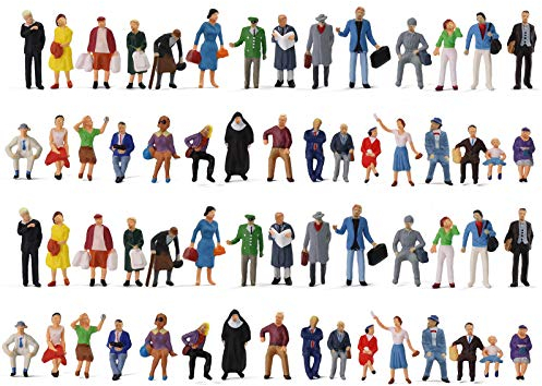 Evemodel Spur H0 1:87 Sitzende Stehende Figuren Personen Modellbausatz Passagiere (60Stk)