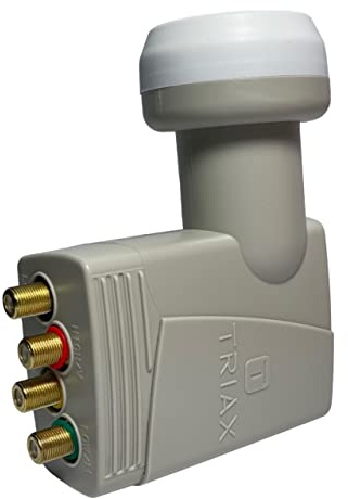 Triax TQT 400 Gold Universal Quattro LNB für Multischalter Multiswitch 4K UHD Ready LTE/4G/5G Protected Sat, Satelliten Full HD 0.3dB, HDTV, Wetterschutzkappe, kälte- & hitzebeständig -304873