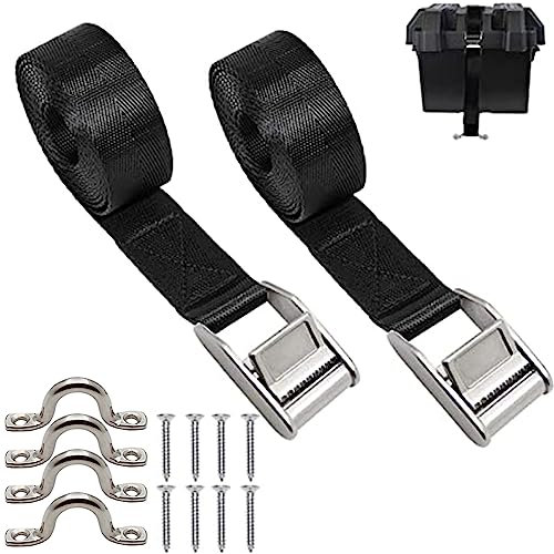 Creperture Cooler Spanngurte, 2 Stück 1,5 m Robuste Spanngurte mit Edelstahl Nockenschnalle Edelstahl Halterungsschrauben Zurr-Ratschengurte Set für Lastwagen, Anhänger, Gepäck