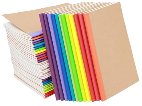 48 Pack Kraft Notebooks, Journals in Bulk for Writing, Blank Paper Sketchbooks, 60 Pages Notebook, 8.3x5.5 Inch, A5 Size, Travel Journal Set, for Gifts, Students and Office Supplies