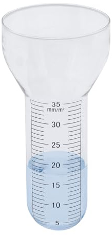 XL Ersättningsglas med skala för lågskalskniv – 17 x 8 cm – regnmätare för väderstationer – reservcylinder mätglas för regnvatten, väderstationstillbehör, vattenmängdsmätare