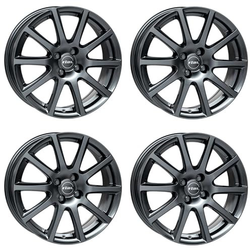 4x Jantes en aluminium Rial Milano 6.5Jx15 ET25 4x108 titanium compatible avec PEUGEOT 1007 206 207 208 307 308 Partner
