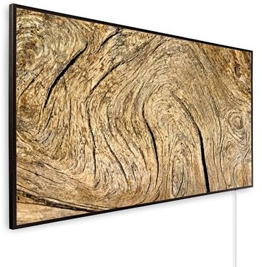 Könighaus pannello riscaldante a infrarossi - 1200 Watt | 5 anni di garanzia | Doppia protezione surriscaldamento | Corpo ultrapiatto per 18-29 m² | Colore cornice: nero | Motivo: 04. Linee della vit