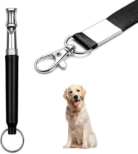Diffaxy Hundepfeife, Ultraschall-Hundepfeife Hochfrequenz Lautlos, Verstellbare Frequenz Hunde -Trainingspfeife, Passend für die Meisten Rassen – Schwarz