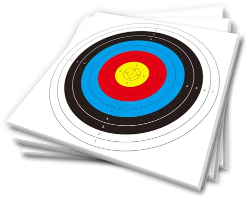 20 stycken Bullseye bågskytte målskivor, bågskytte standard mål papper 10 ringar bågskytte mål ansikte för jakt skytte träning övning