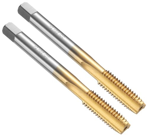 QUARKZMAN 2pcs Macho Roscar Flauta Recta, M8 X 1.25 Izquierda Métrico Recubierto Titanio Herramienta Roscado Tapping Roscado Fresado Máquina Machos, M35 Acero Alta Velocidad Con Cobalto