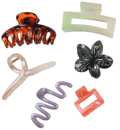 EternalCart Haarklammer Damen Set 6 Stück, Verschiedene Designs Haarspangen & Haarclips, Starker Halt für dickes & dünnes Haar, Moderne Haaraccessoires für Alltag & Styling