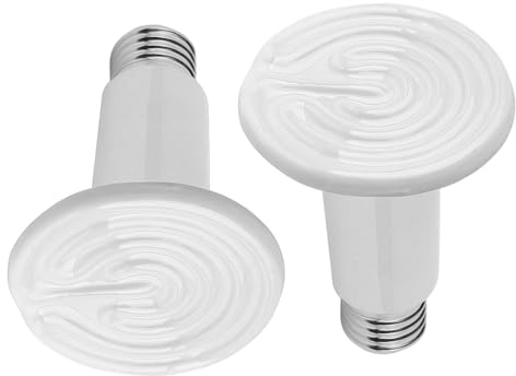 WIYETY 2 lampade riscaldanti rettili: E27, lampada riscaldante in ceramica, 100 Watt, per terrario, rettili, per tartaruga, barba, serpente, lucertola, pulcini (bianco)