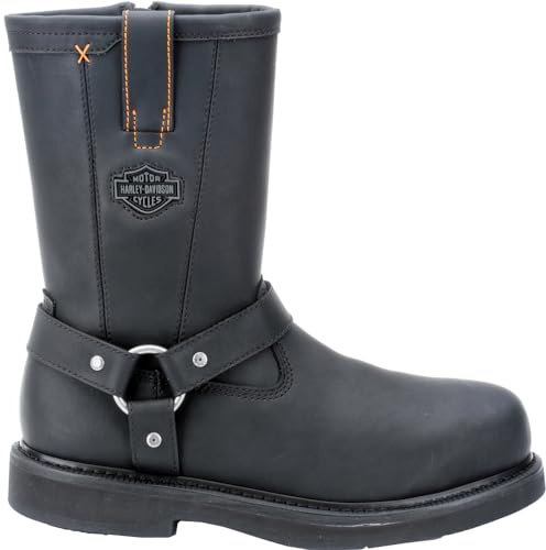 Harley-Davidson Men's Bill Steel Toe 9.5-Inch Boots. D95328. (Black, 10)