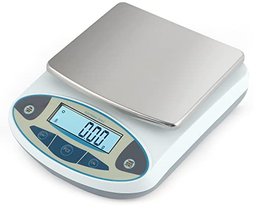 CGOLDENWALL Balanza Análitica de Laboratorio Científica Electrónica Báscula Digital de Alta Precisión de Lab Joyería con Parabrisas Autocorrección丨Ya Calibrado y Lista para Usar丨 (5000g,0.01g)