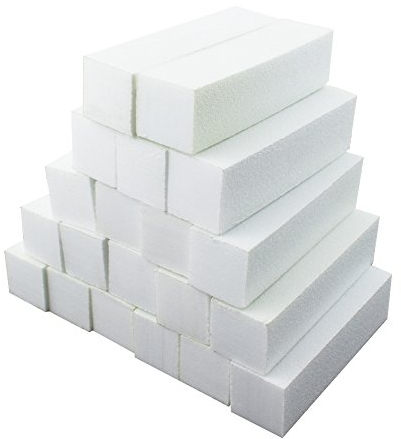 Soleebee Lime e buffer per unghie Mattoncini Buffer Blocchi per levigatura Chiodo Tampone per lucidatura professionale Bloccante per chiodo Bloccante in corindone Tampone (20 pezzi Bianco)