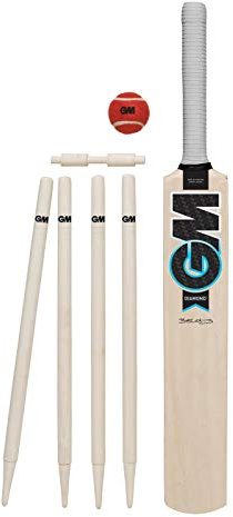 Gunn & Moore críquet Diamond 3 Juego DE Cricket G&M 2020 Diamante Talla, Unisex, Negro/Azul/Blanco