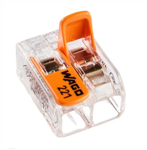 Borne de connexion WAGO-COMPACT 221-612, 2 fils avec levier de commande jusqu'à 6 mm2
