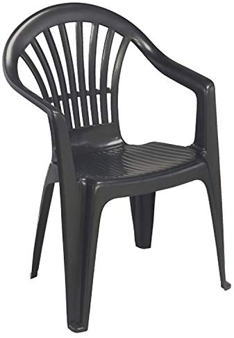 Mojawo Stapelstuhl Gartenstuhl Altea Bistrostuhl Gartensessel Balkonstuhl Kunststoff stapelbar Balkonmöbel Gartenmöbel Anthrazit