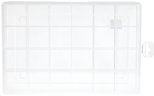 hünersdorff 601500 Sortimentskasten | Sortimentskasten PP-Eco mit 24 Fächern | stabile Sortierbox für Schrauben und andere Kleinteile | feste Facheinteilung | 23,3 x 33,9 x 5,8 cm, transparent