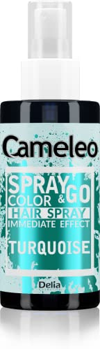 Cameleo - Spray & Go - Farbspray für die Haare - Türkis - für blondes, platinblondes & graues Haar - einfach sprühen & fertig - semi-permanent - sofortiges Ergebnis - Karneval Haarfarbe Spray - 150 ml