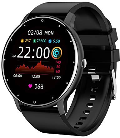 Rawrr 1,28 -tums Bluetooth-pekskärm sport smart klocka med fotgängare/stillasittande/påminnelse/sömndetektering/blodtrycksövervakning vattentät sportklocka