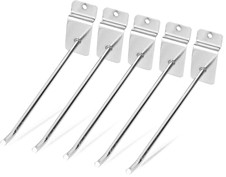 Agatige 25 Piezas 150 Mm Ganchos De Pared De Listones, 6 Pulgadas Ganchos para Panel Perforado, Ganchos Expositores para Tiendas, Ganchos para Panel Lamas para Tiendas, para Joyerías, Boutiques