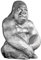 Riess Ambiente Dekorative Gorillafigur Kong 40cm Silber Handmade Metall Skulptur, extravagante Deko Figur für Dein Wohnzimmer