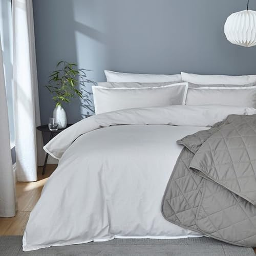 KENSINGTONS LYXIGA BEDDING Double Seersucker påslakanset med örngott | 100 % bomull texturerade sängkläder | andningsbara och skrynkelbeständiga | Boho randig design | 200 x 200 cm