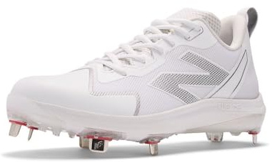 New Balance Women's FuelCell Romero Duo Softball Shoe, White/Silver/White, 10.5 W