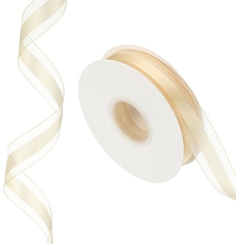 PATIKIL Cinta a rayas amarilla de 50 yardas x 1, rollo de cinta de regalo para envolver Regalos, manualidades de cumpleaños, bodas y decoración de festivales