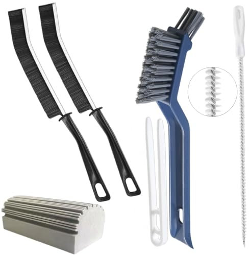4 Cepillos Limpieza Hogar + Esponja Mágica Atrapa Polvo - Cepillo para Limpiar Juntas - Cepillos Limpieza Grietas Cerdas Duras – Cepillo Limpieza Tuberías, Limpieza Baños, Cocinas, Ventanas, Azulejos