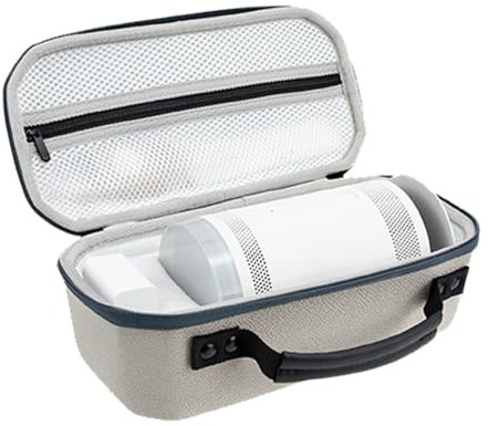Funda rígida de viaje de EVA para proyector TheFreestyle, gris, compartimentos personalizables, bolsa de malla con cremallera, absorbe los golpes, solución de almacenamiento portátil