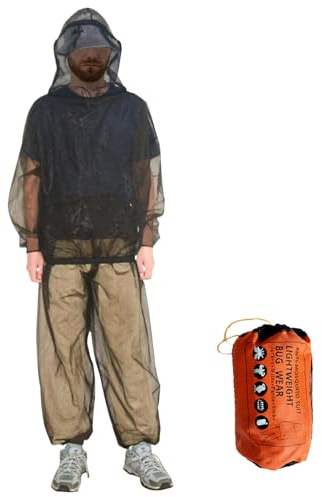 Générique Combinaison Anti-Mouches, Combinaison Moustiquaire de Protection Extérieure, Pantalon Anti-Insectes Léger avec Poche de Rangement pour Randonnée Escalade Camping