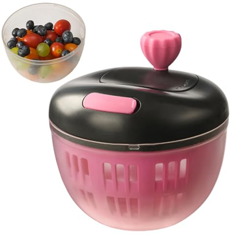 Mihauuke Centrifugadora de Verduras | Secadora Portátil para Ensaladas - Bol De Lavado De Alimentos 800ml Colador Estable Para Cocinar Preparar Viajes Picnic