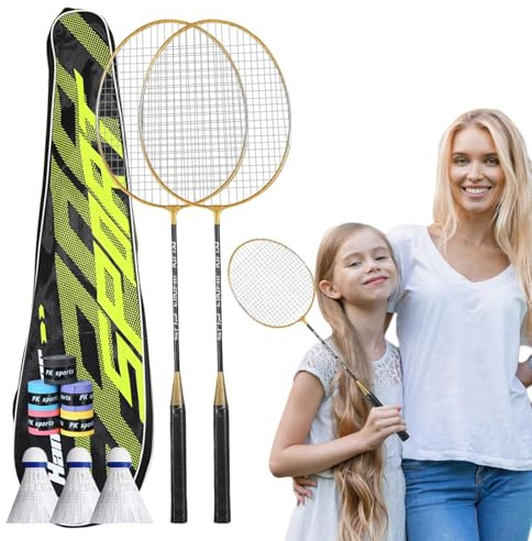 Bádminton - Racquet,Badminton Set for Adults - Lightweight Equipment, Sweat Absorbent for Adults & Professionals, Sports, Outdoor Backyard Games